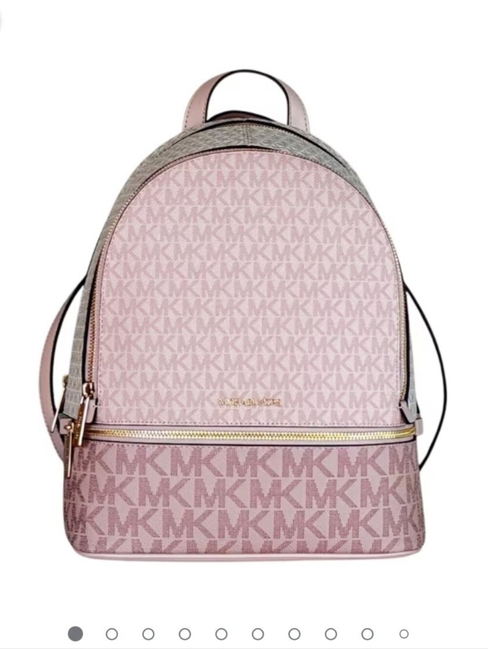 Michael Kors Pink MK Logo Backpack with Gold Hardware